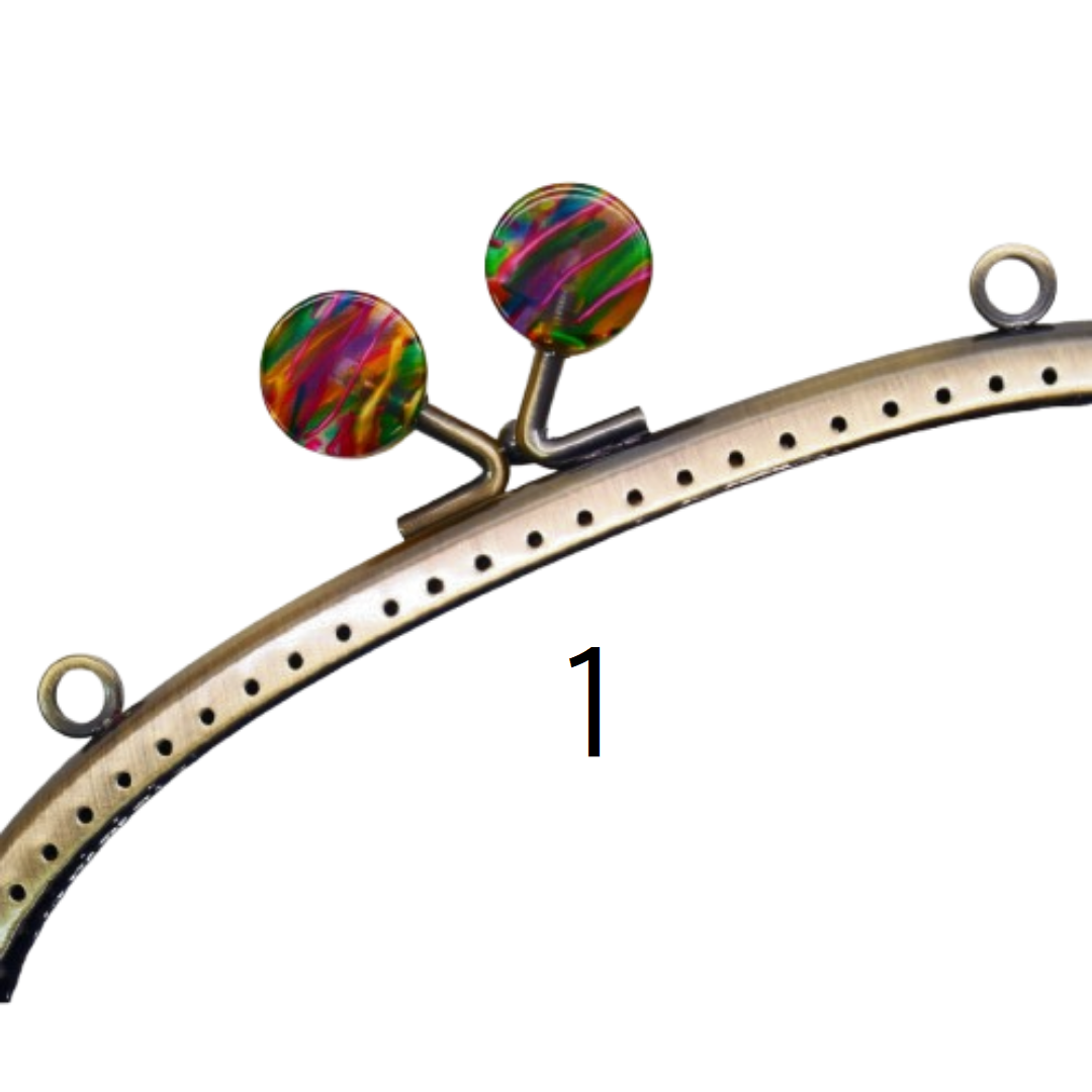 Retro Ball Sew-On Purse Frame – 18cm, 1 pc with Pattern | Made in Japan
