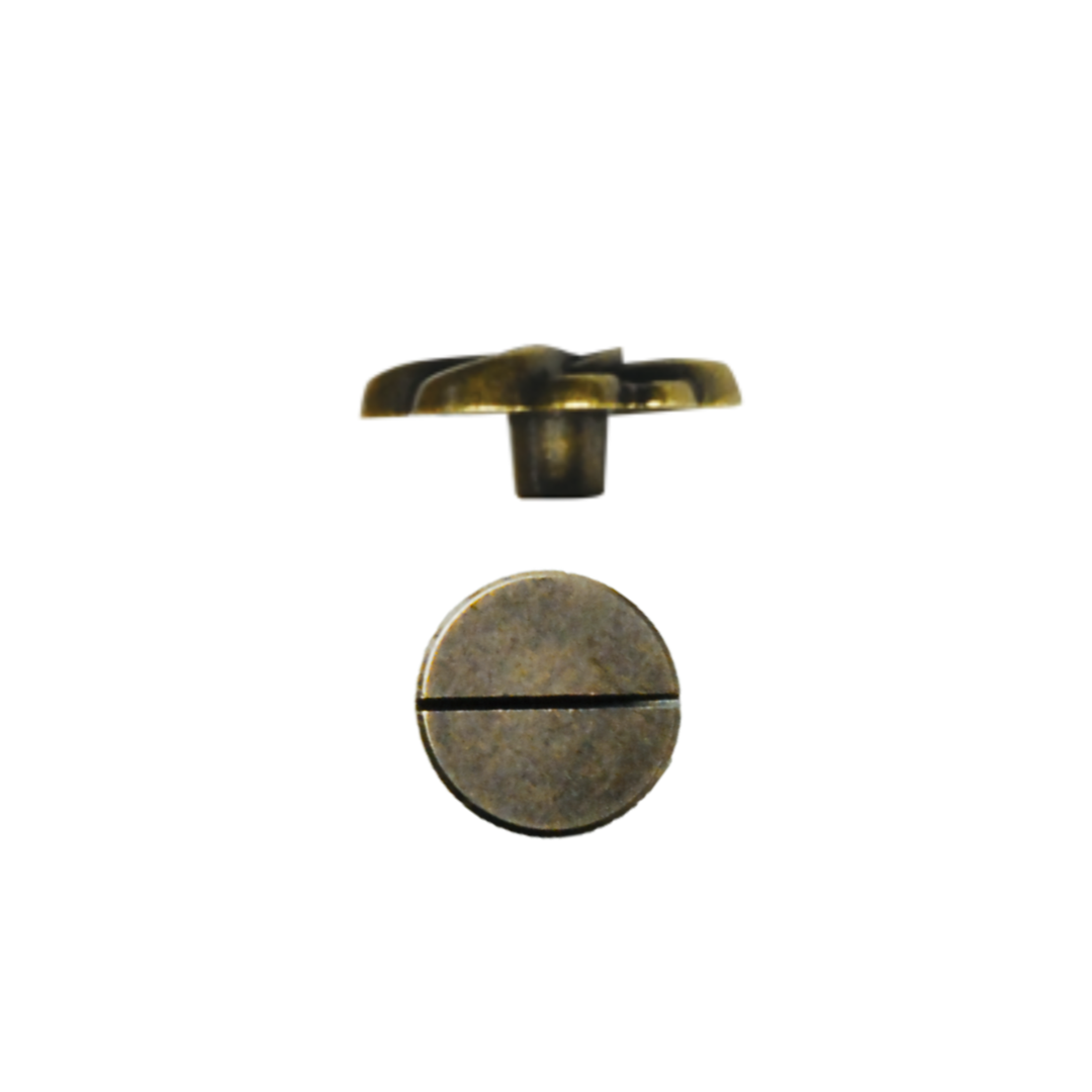 スクリュー式スナップボタン（カラービジュー金具付き）（アンティークゴールド）17mm×5mm