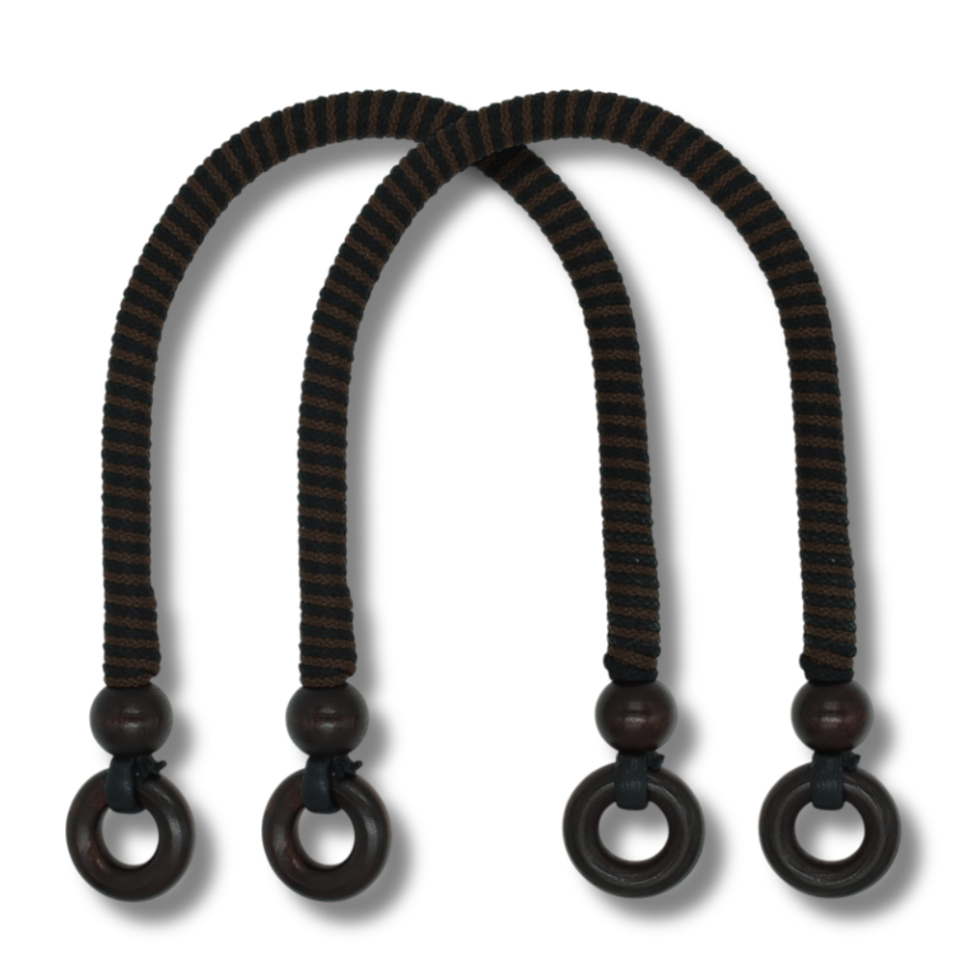 Japanese Multi-Color Cord Bag Handles with Wood Rings – 40cm, 2 pcs