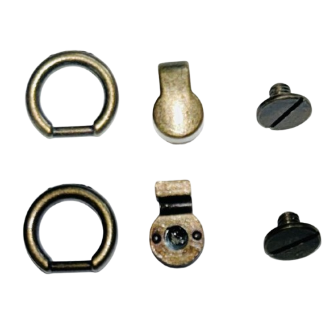 ネジ式スイベルフック Dリング付き（2個セット） 6mm×10mm