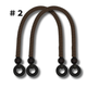 Japanese Waxed Cord Bag Handles with Wood Rings – 40cm, 2 pcs | Made in Japan
