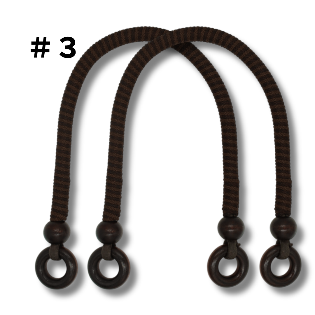 Japanese Multi-Color Cord Bag Handles with Wood Rings – 40cm, 2 pcs