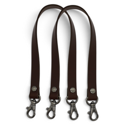 Leather Bag Handles with Snap Hooks – 15mm × 40cm, 2 pcs | Made in Japan