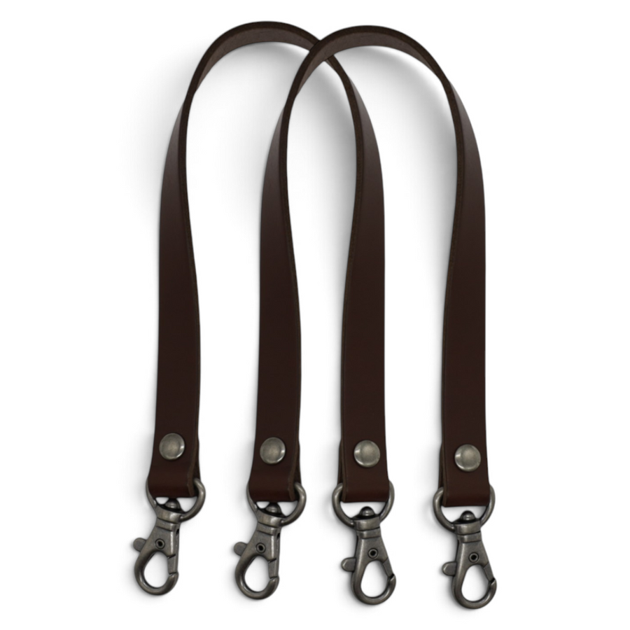Leather Bag Handles with Snap Hooks – 15mm × 40cm, 2 pcs | Made in Japan
