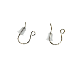 Titanium Hook Earrings (with Silicone Backs) (2 pcs)