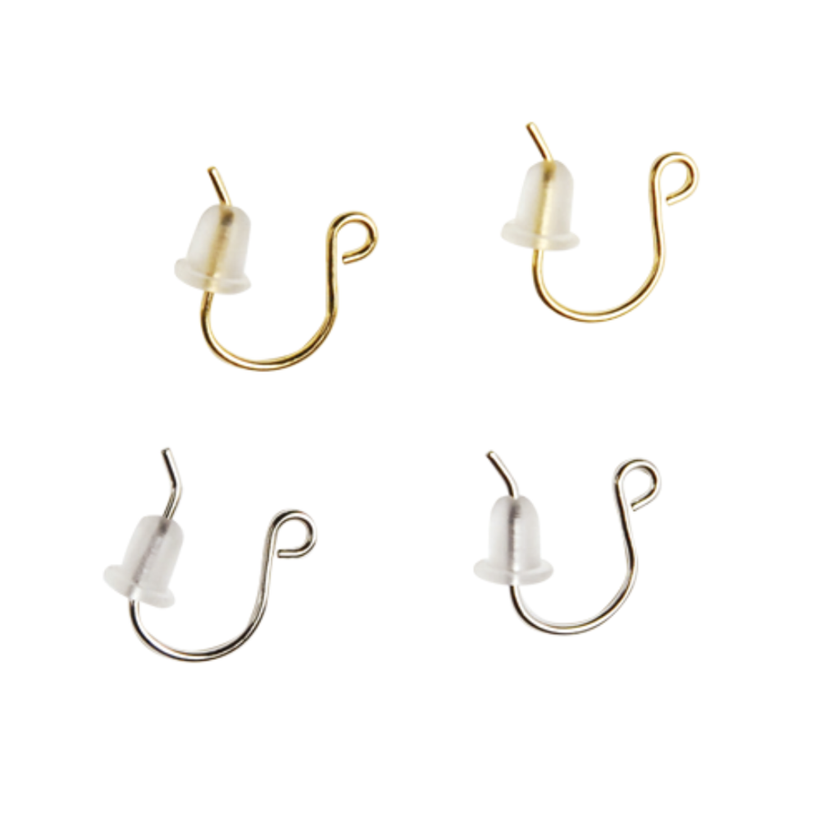 真鍮フックピアス（シリコンキャッチ付き）10mm×13mm Ø0.7mm