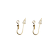 Brass Long Hook Earrings (with Silicone Backs) (2 pcs)