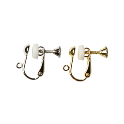 Screw Clip Earrings with Brass Jump Ring (with Silicone Pad) (2 pcs)