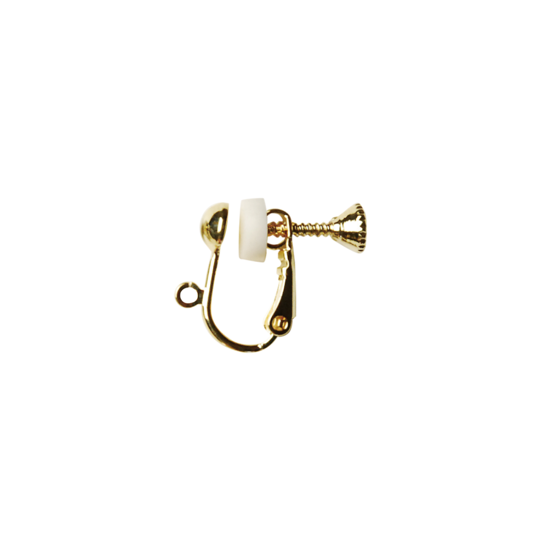 Screw Clip Earrings with Brass Jump Ring (with Silicone Pad) (2 pcs)