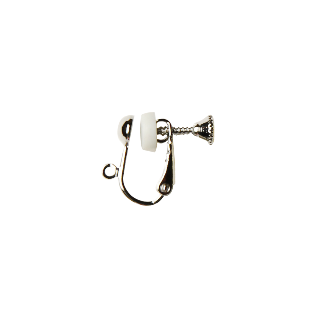 Screw Clip Earrings with Brass Jump Ring (with Silicone Pad) (2 pcs)