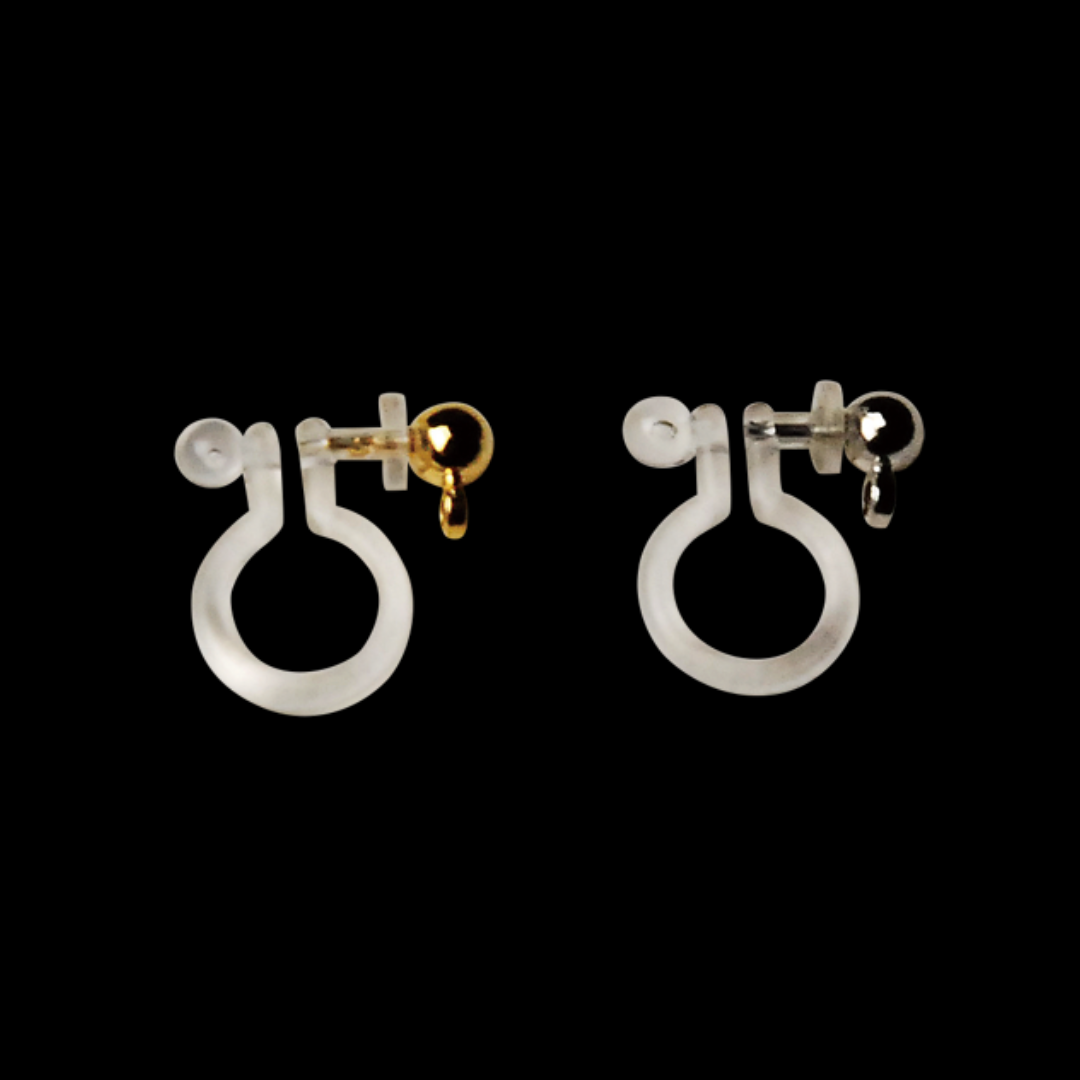 Resin Clip-On Earrings with Brass Loop (2 pcs)