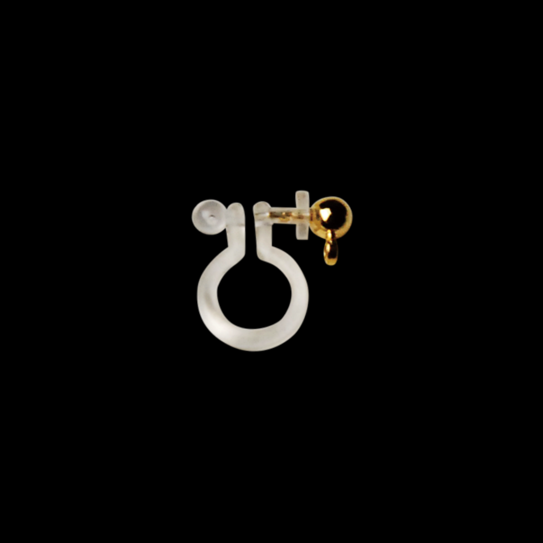 Resin Clip-On Earrings with Brass Loop (2 pcs)