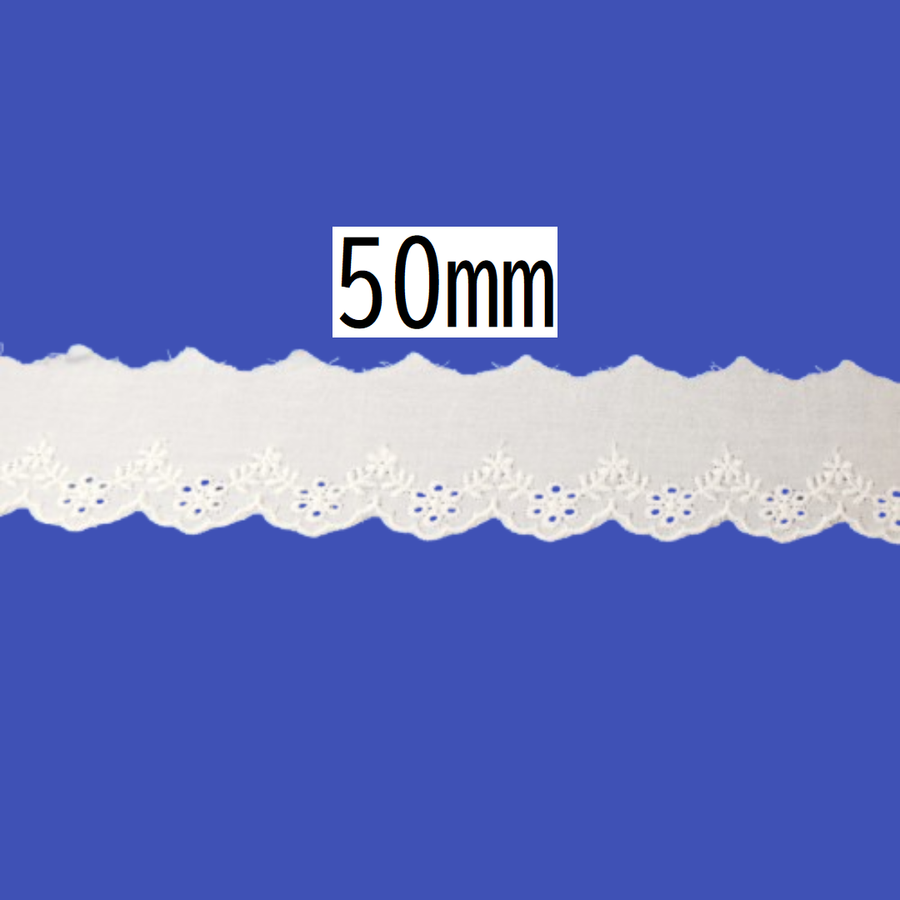 Cotton Lace – 50mm × 13.5m (1 roll)