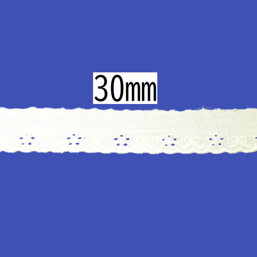 Cotton Lace – 30mm × 13.5m (1 roll)