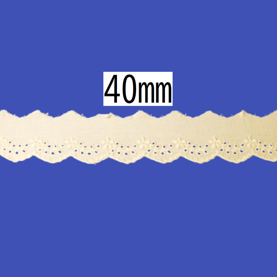 Cotton Lace – 40mm × 13.5m (1 roll)