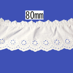 Cotton Tuck Lace – 80mm × 9.5m (1 roll)