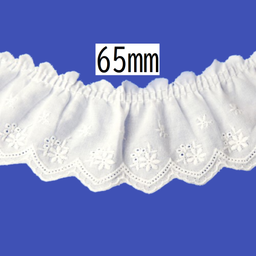 Cotton Tuck Lace – 65mm × 9.5m (1 roll)