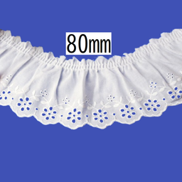 Cotton Tuck Lace – 80mm × 9.5m (1 roll)