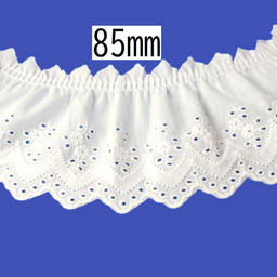 Cotton Tuck Lace – 85mm × 9.5m (1 roll)