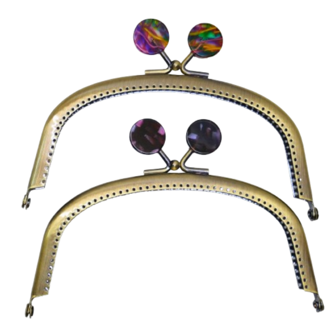 Retro Ball Sew-On Purse Frame – 12cm, 1 pc with Pattern | Made in Japan