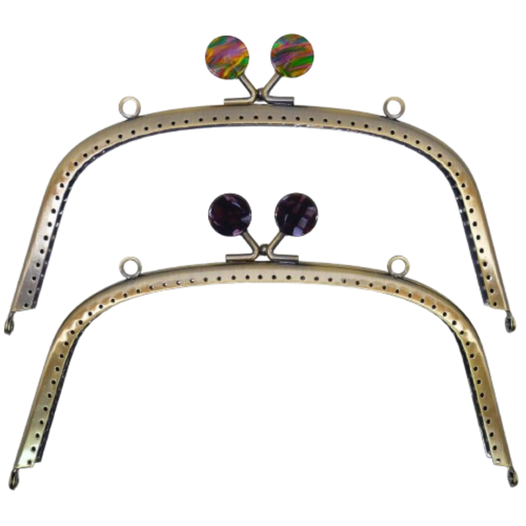 Retro Ball Sew-On Purse Frame – 18cm, 1 pc with Pattern | Made in Japan
