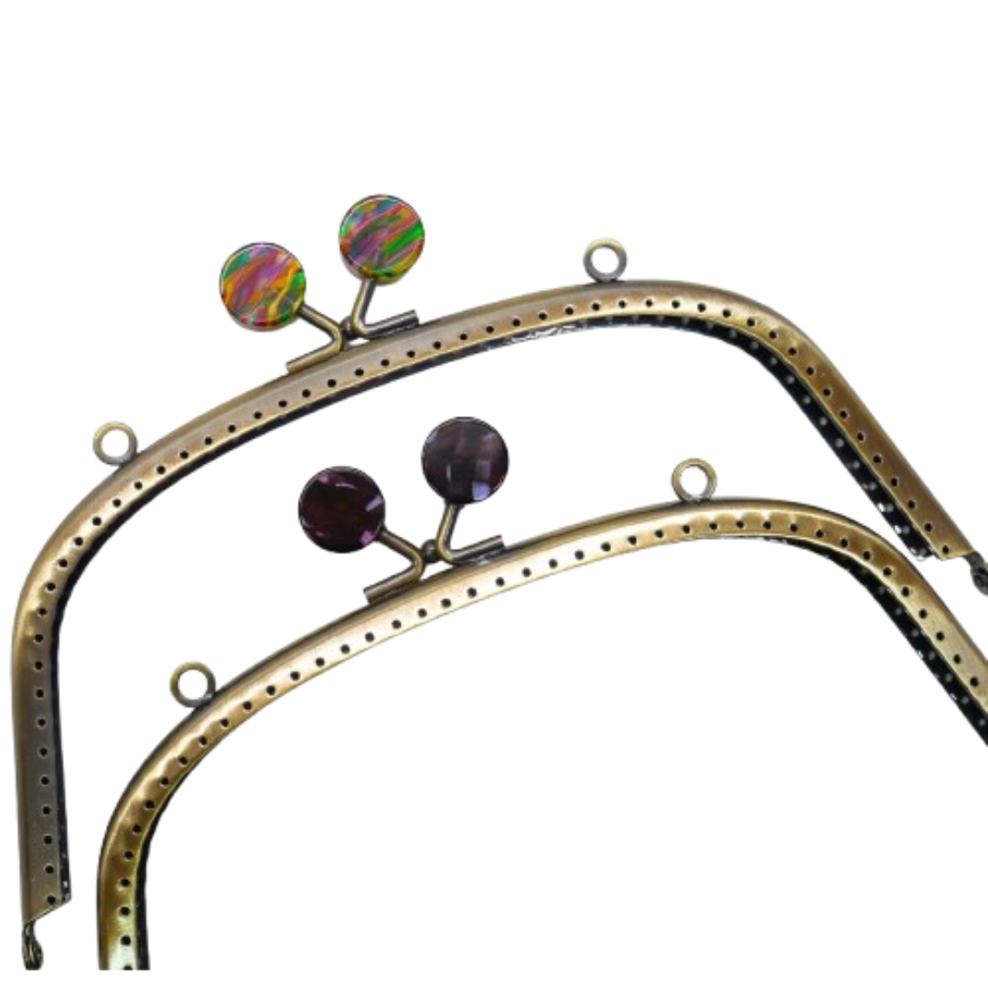 Retro Ball Sew-On Purse Frame – 18cm, 1 pc with Pattern | Made in Japan