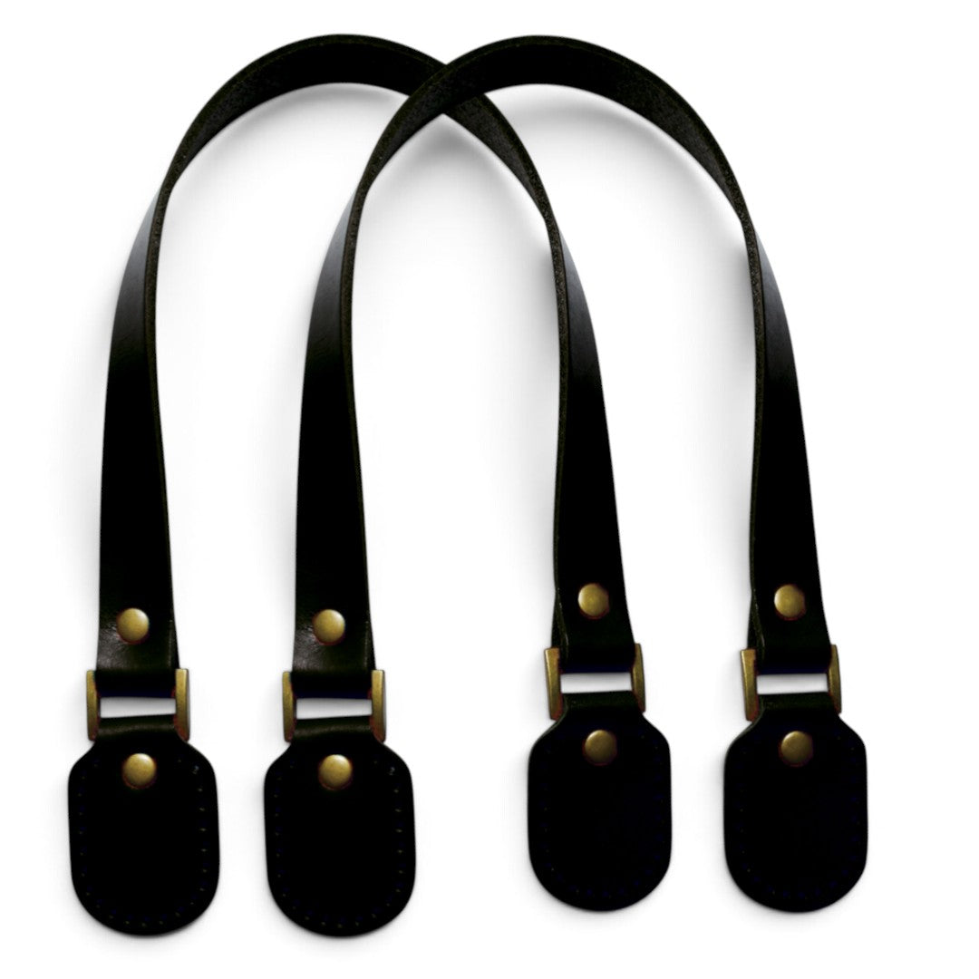 Leather Bag Handles with D-Rings – 20mm × 53cm, 2 pcs | Made in Japan