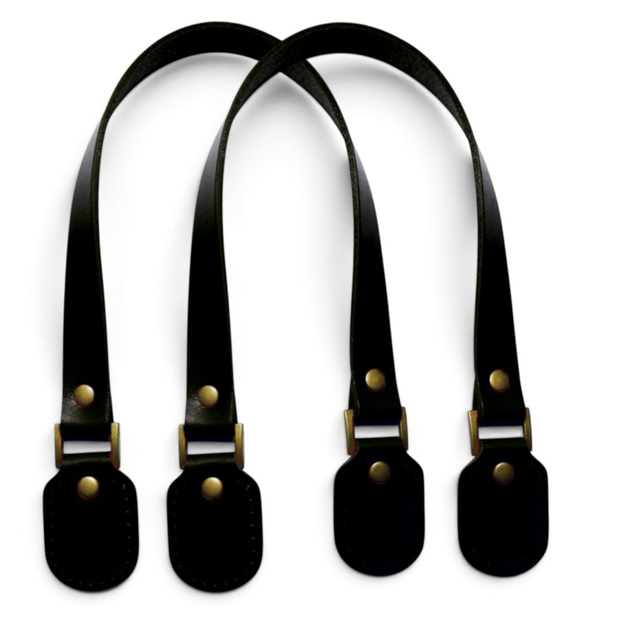 Leather Bag Handles with D-Rings – 20mm × 53cm, 2 pcs | Made in Japan