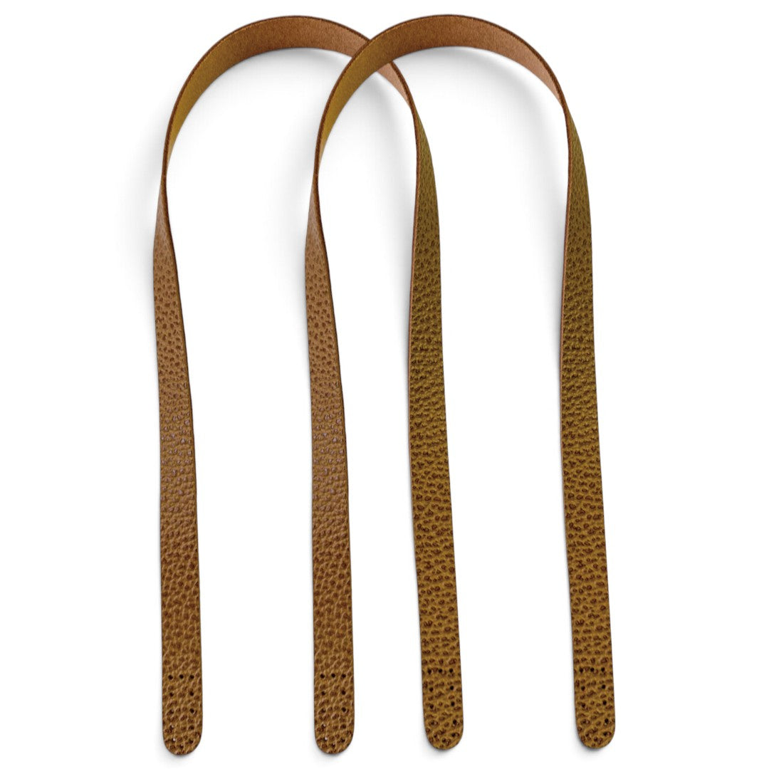 Embossed Leather Bag Handles – 15mm × 60cm, 2 pcs | Made in Japan