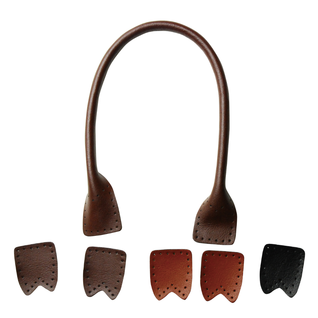 Genuine Leather Bag Handles with Core – Ø9mm × 40cm, 2 pcs | Bag Making Supplies