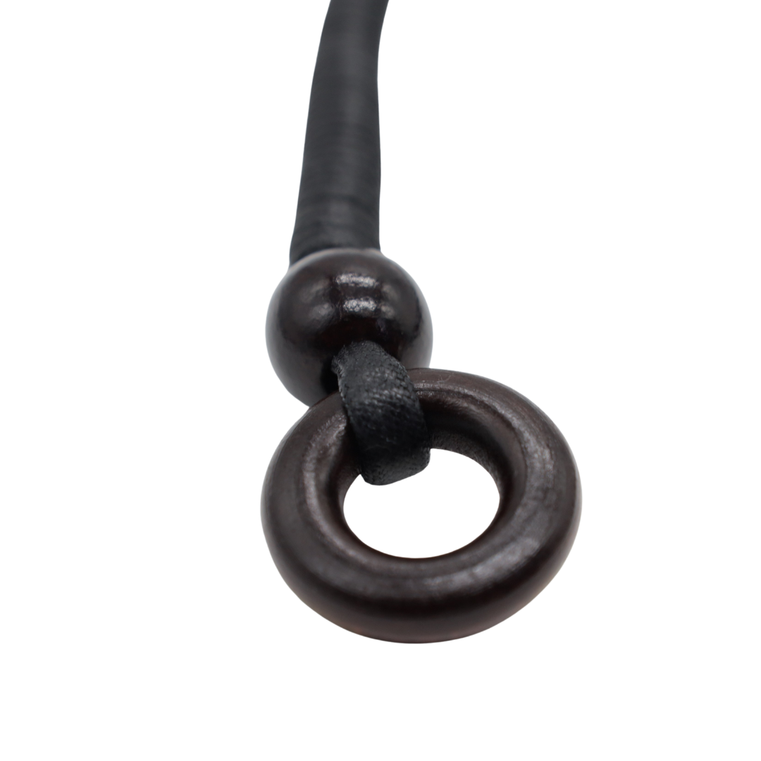 Waxed Cotton Bag Handles with Wood Accents – 10mm × 40cm, 2 pcs | Japan