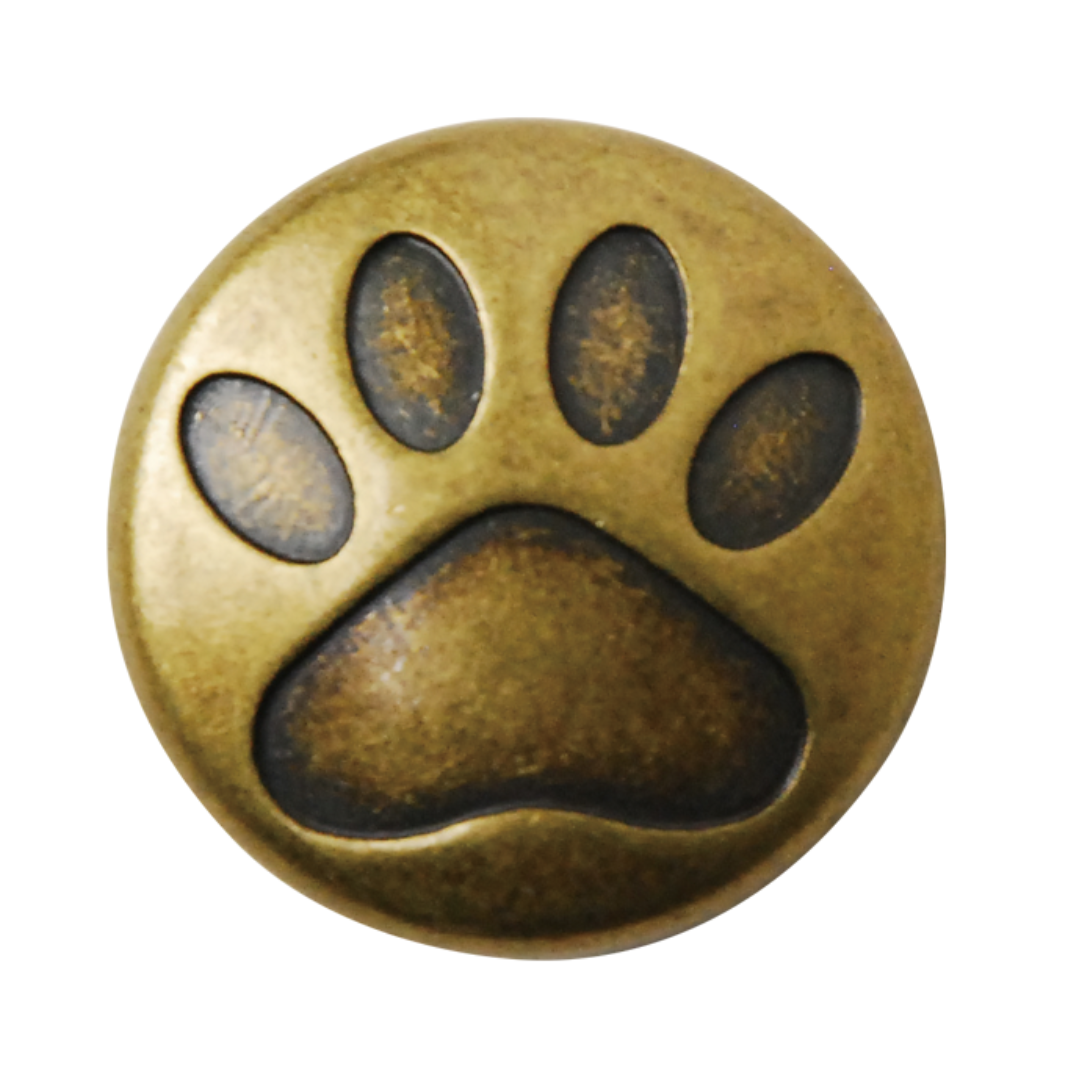 Large Paw Print Screw-On Magnetic Snap – 30mm, 1 Set | Bag Hardware