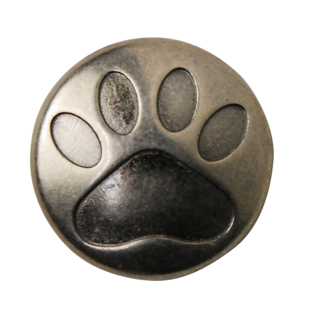 Large Paw Print Screw-On Metal Rivet – 30mm, 1 pc | Bag Hardware