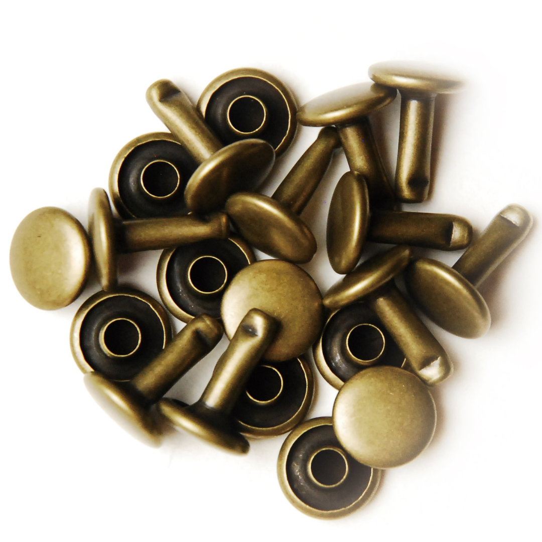 Brass Rivets for Leather &amp; Bag Making – 9mm × 11mm, 10 pcs