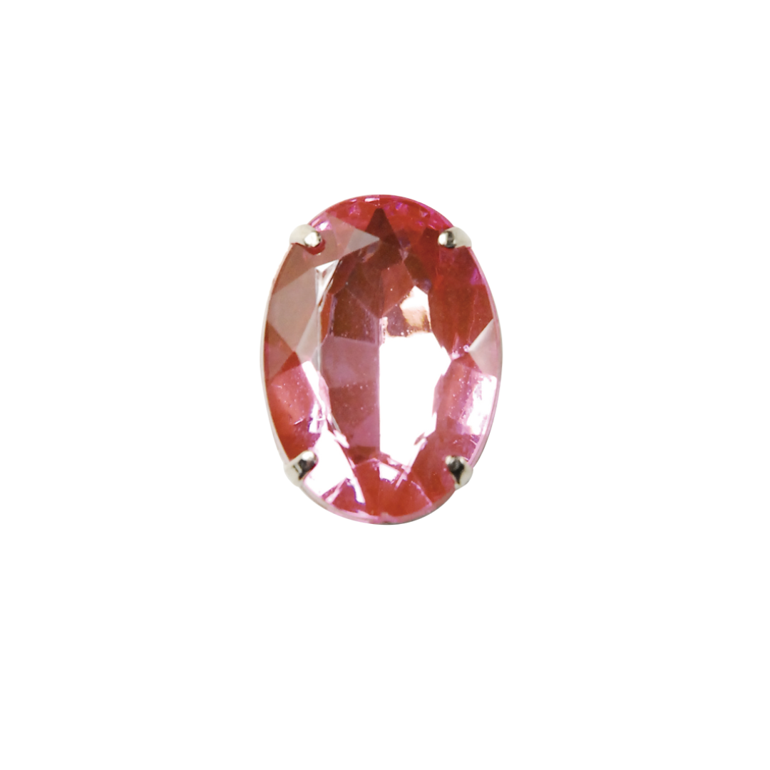 Sew-On Oval Acrylic Stones with Prongs – 18 × 25mm, 2 pcs | Craft Supplies