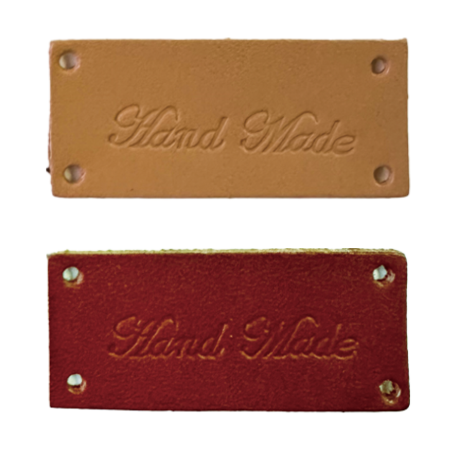 Leather HAND MADE Tags for Bags – 20×45mm, 2 pcs | Made in Japan