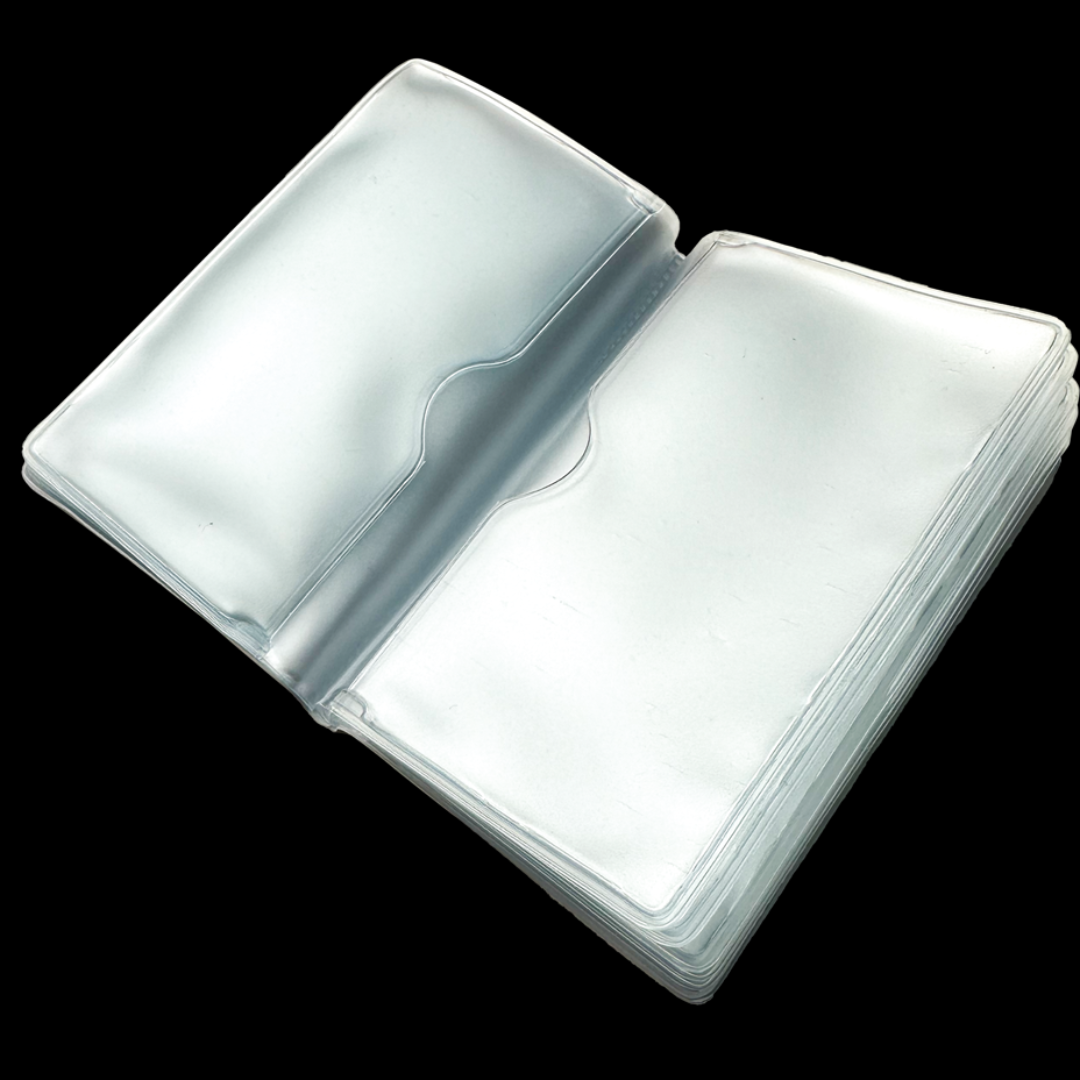 Clear PVC Card Holder – 20 Pockets, 10 × 8cm, 1 pc | Made in Japan