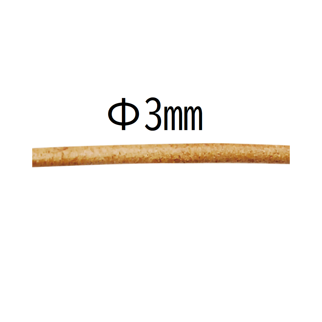 Round Leather Cord – Ø3mm × 25m (1 roll)