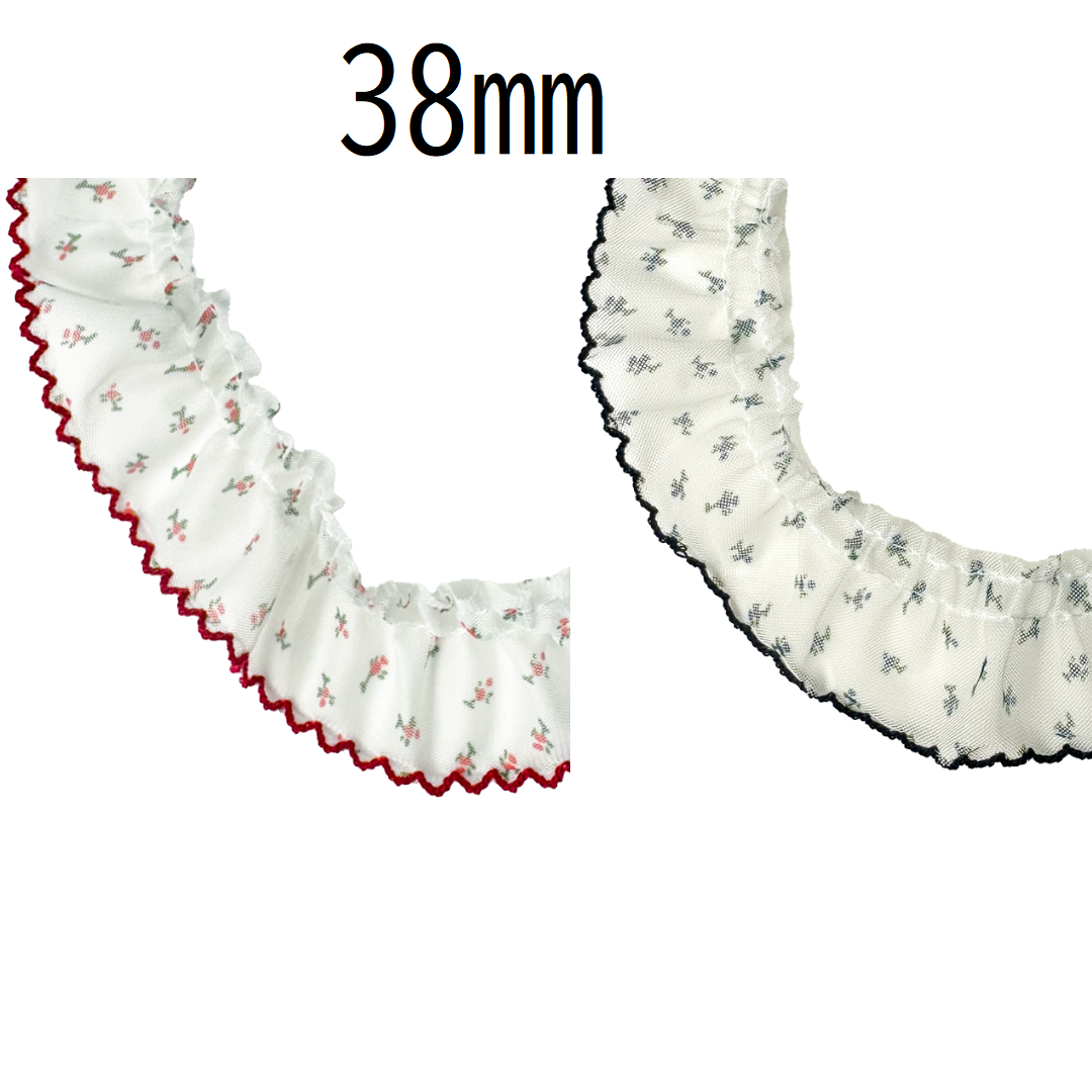 Floral Tuck Lace – 38mm × 15m (1 roll)