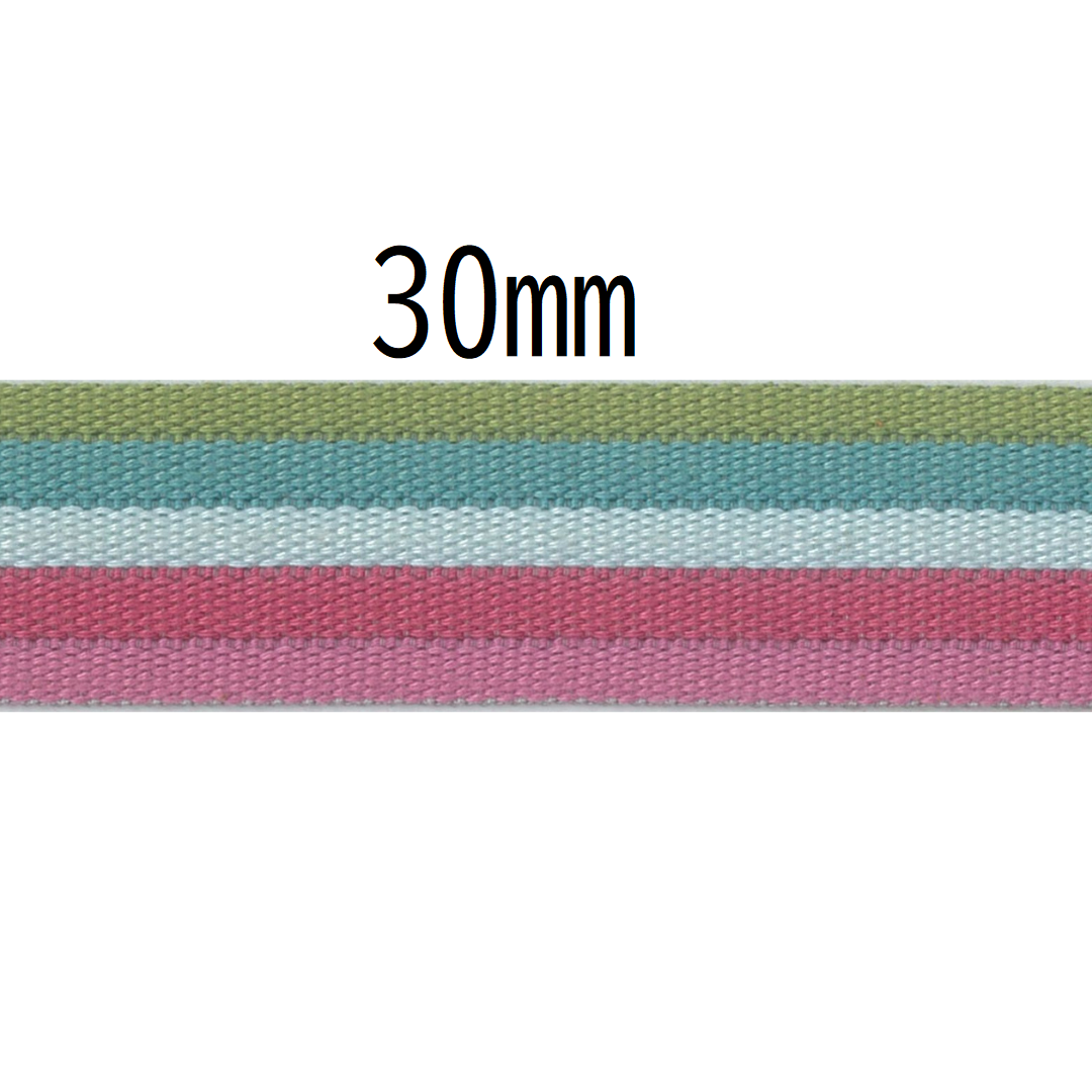 Multicolor Polyester Bag Strap Tape – 30mm × 10m | Bag Making Supplies