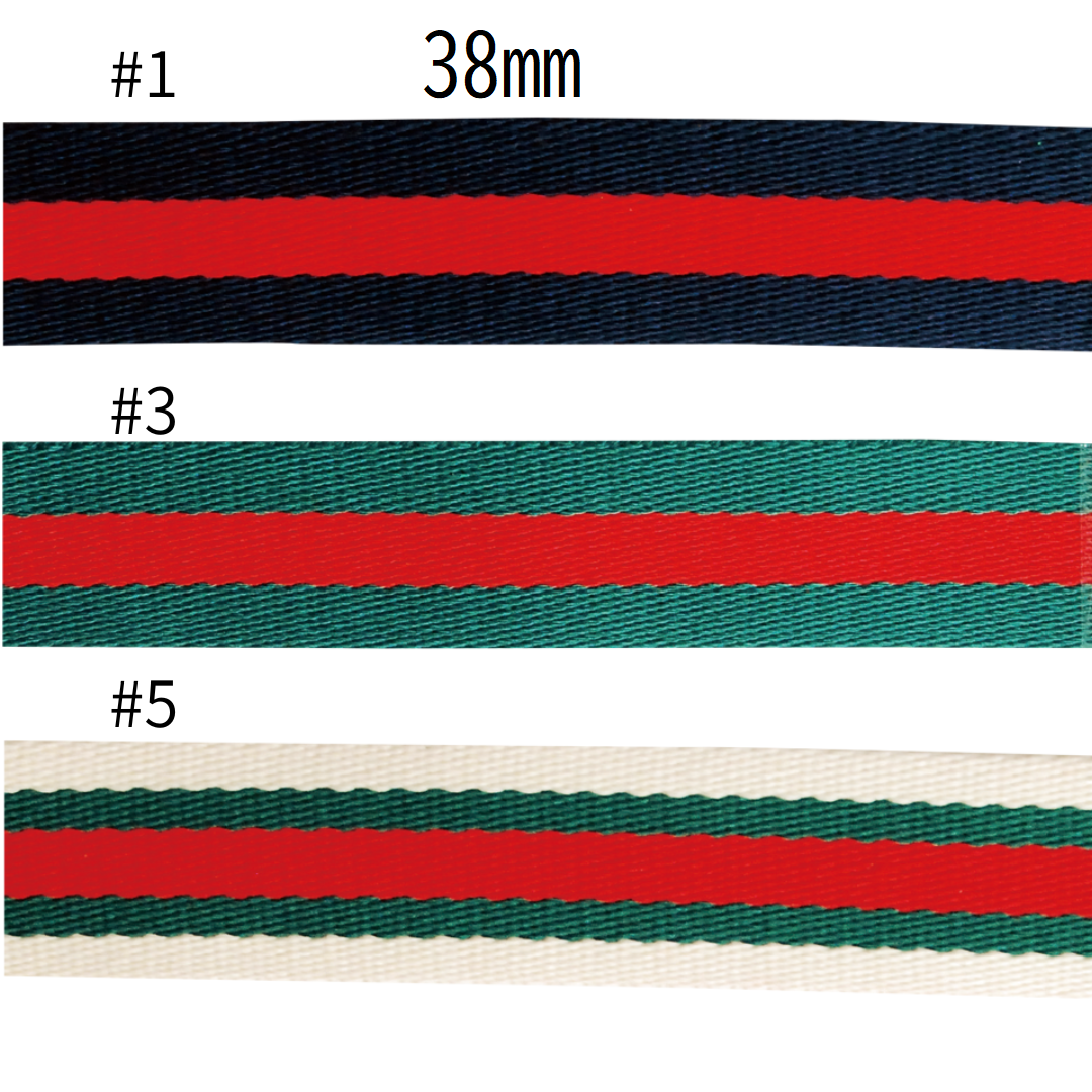 Striped Polyester Bag Strap Tape – 38mm × 10m | Bag Making Supplies