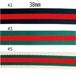 Striped Polyester Bag Strap Tape – 38mm × 10m | Bag Making Supplies