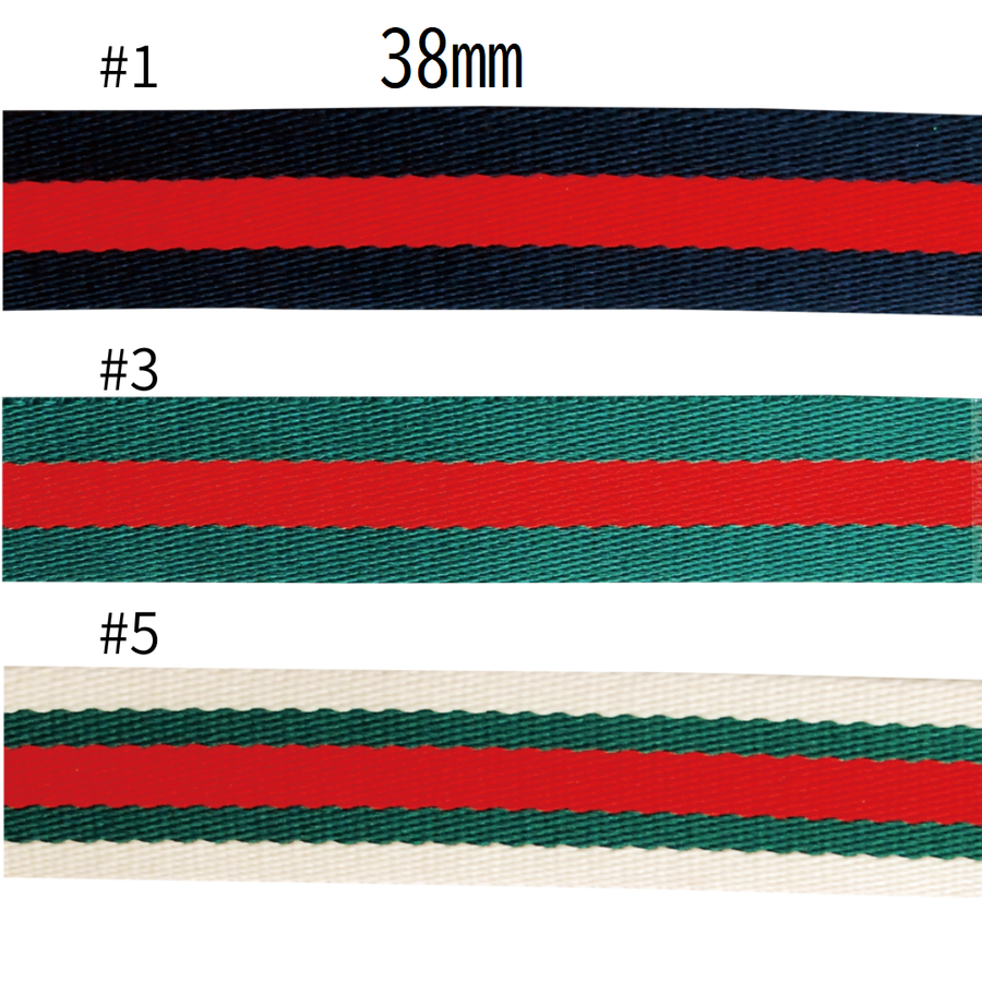 Striped Polyester Bag Strap Tape – 38mm × 10m | Bag Making Supplies