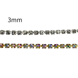 Diamond Chain with Glass Beads – 3mm × 9m (1 roll)
