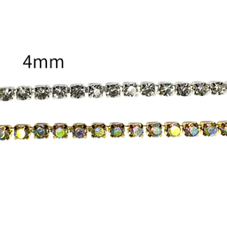 ガラスビーズ付きダイヤモンドチェーン 4mm × 9m