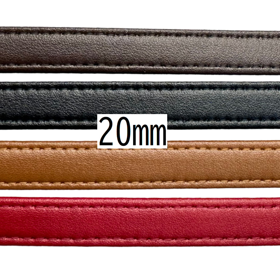 フェイクレザー四つ折りステッチテープ 20mm×10m