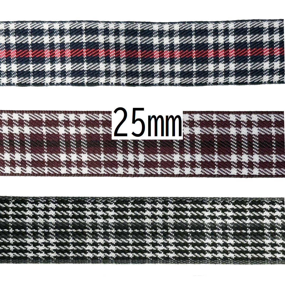 Check Pattern Ribbon – 25mm × 15m (1 roll)