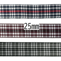 Check Pattern Ribbon – 25mm × 15m (1 roll)
